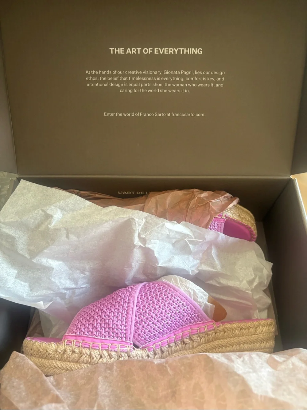 Franco Sarto 9 Lilac Woven Espadrille Slide Sandals